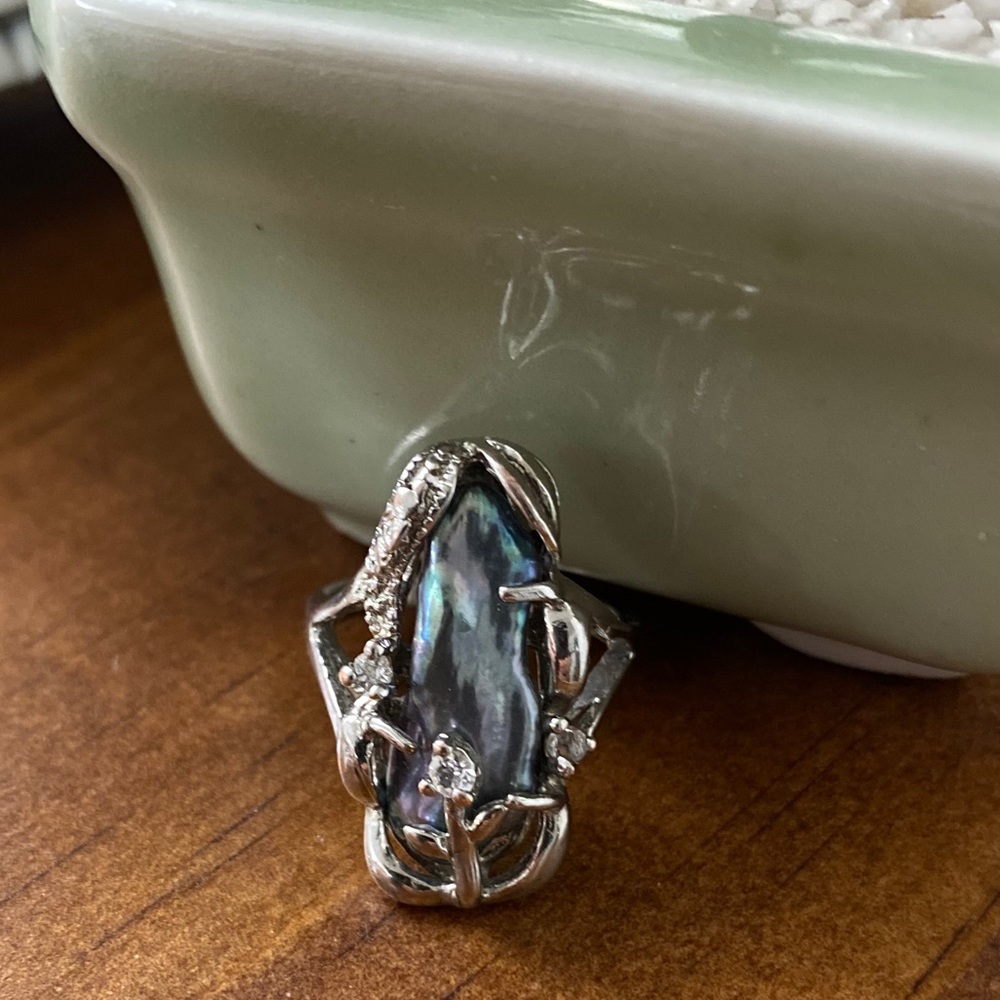 Vintage silver Japanese Biwa pearl - Picture 3 of 5